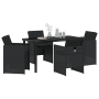 Conjunto de 5 Piezas de Comedor de Jardín con Cojines Negro Poliratán von , Gartenstühle - Ref: Foro24-3380594, Preis: 267,24...