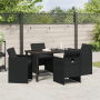 Conjunto de 5 Piezas de Comedor de Jardín con Cojines Negro Poliratán von , Gartenstühle - Ref: Foro24-3380594, Preis: 267,24...