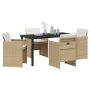 Juego de comedor de jardín de 5 piezas con cojines beige de ratán | Foro24.es | Tu tienda online para hogar, jardín y más Foro24.es