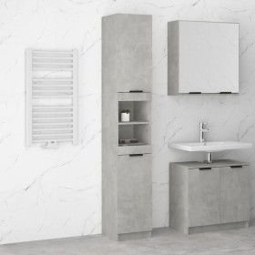 Concrete gray plywood bathroom cabinet 32x34x188.5 cm by vidaXL, Lockers and storage cabinets - Ref: Foro24-811326, Price: 10...