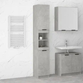 Concrete gray plywood bathroom cabinet 32x34x188.5 cm by vidaXL, Lockers and storage cabinets - Ref: Foro24-811326, Price: 10...