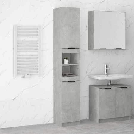 Concrete gray plywood bathroom cabinet 32x34x188.5 cm by vidaXL, Lockers and storage cabinets - Ref: Foro24-811326, Price: 10...