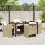 Conjunto de Comedor de Jardín de 5 Piezas con Cojines Beige de Ratán | Foro24.es | Tu tienda online para hogar, jardín y más Foro24.es