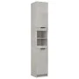 Armario de baño contrachapada gris hormigón 32x34x188,5 cm de vidaXL, Taquillas y armarios de almacenamiento - Ref: Foro24-81...