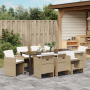 Juego de Comedor de Jardín de 9 Piezas con Cojines Beige Poliratán | Foro24.es | Tu tienda online para hogar, jardín y más Foro24.es