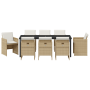Juego de Comedor de Jardín de 9 Piezas con Cojines Beige Poliratán | Foro24.es | Tu tienda online para hogar, jardín y más Foro24.es