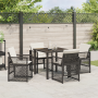 Conjunto de Comedor de Jardín de 5 Piezas con Cojines Rattan Poli Negro, Mesa de Jardín  Negra 80x80x73 cm Cristal Templado | Foro24.es | Tu tienda online para hogar, jardín y más Foro24.es