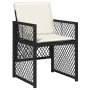 Conjunto de Comedor de Jardín de 5 Piezas con Cojines Rattan Poli Negro, Mesa de Jardín  Negra 80x80x73 cm Cristal Templado | Foro24.es | Tu tienda online para hogar, jardín y más Foro24.es