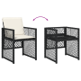Conjunto de Comedor de Jardín de 5 Piezas con Cojines Rattan Poli Negro, Mesa de Jardín  Negra 80x80x73 cm Cristal Templado | Foro24.es | Tu tienda online para hogar, jardín y más Foro24.es