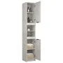 Armario de baño contrachapada gris hormigón 32x34x188,5 cm de vidaXL, Taquillas y armarios de almacenamiento - Ref: Foro24-81...