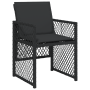 Set de Comedor de Jardín  de 5 Piezas con Cojines Negro Poli Ratan, Mesa de Jardín  Negra 140x80x73 cm con Vidrio Templado | Foro24.es | Tu tienda online para hogar, jardín y más Foro24.es