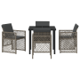 Conjunto de Comedor de Jardín  de 5 Piezas con Cojines Gris Ratán Sintético, Mesa de Jardín  Negra 80x80x73 cm Vidrio Templado | Foro24.es | Tu tienda online para hogar, jardín y más Foro24.es