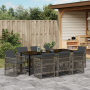 Conjunto de Comedor de Jardín de 9 Piezas con Cojines Gris ratán tejido de , Mesa de Jardín  Negra 200x80x73 cm Cristal Templado | Foro24.es | Tu tienda online para hogar, jardín y más Foro24.es