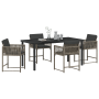Set de Comedor de Jardín de 5 Piezas con Cojines Gris Poliratán von , Gartenstühle - Ref: Foro24-3380751, Preis: 257,46 €, Ra...