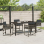 Set de Comedor de Jardín de 5 Piezas con Cojines Gris Poliratán von , Gartenstühle - Ref: Foro24-3380751, Preis: 257,46 €, Ra...