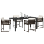 Conjunto de Comedor de Jardín de 5 Piezas con Cojines Marrón Poliratán | Foro24.es | Tu tienda online para hogar, jardín y más Foro24.es