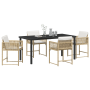 Juego de Comedor de Jardín de 5 Piezas con Cojines Beige Poliratán von , Gartenstühle - Ref: Foro24-3380759, Preis: 270,39 €,...