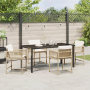 Juego de Comedor de Jardín de 5 Piezas con Cojines Beige Poliratán von , Gartenstühle - Ref: Foro24-3380759, Preis: 270,39 €,...