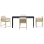 Juego de Comedor de Jardín de 5 Piezas con Cojines Beige Poliratán von , Gartenstühle - Ref: Foro24-3380759, Preis: 270,39 €,...