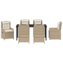 Juego de Comedor de Jardín de 7 Piezas Beige de Poliratán by , Garden chairs - Ref: Foro24-3380971, Price: 811,93 €, Discount: %
