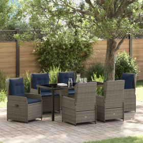 Set de 7 Piezas de Comedor de Jardín Poliratán Gris von , Gartenstühle - Ref: Foro24-3381034, Preis: 931,46 €, Rabatt: %
