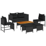 Conjunto de Sofá Exterior - Negro Ratán, Madera Mediano Duradero von , Gartensets - Ref: Foro24-4104700, Preis: 302,43 €, Rab...