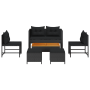 Conjunto de Sofá Exterior - Negro Ratán, Madera Mediano Duradero von , Gartensets - Ref: Foro24-4104700, Preis: 302,43 €, Rab...