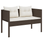 Juego de Sofá Exterior Marrón y Crema Ratán, Madera, Tela Mediano by , Garden sets - Ref: Foro24-4104701, Price: 306,82 €, Di...