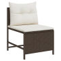 Juego de Sofá Exterior Marrón y Crema Ratán, Madera, Tela Mediano by , Garden sets - Ref: Foro24-4104701, Price: 306,82 €, Di...