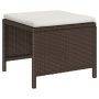 Juego de Sofá Exterior Marrón y Crema Ratán, Madera, Tela Mediano by , Garden sets - Ref: Foro24-4104701, Price: 306,82 €, Di...
