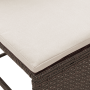 Juego de Sofá Exterior Marrón y Crema Ratán, Madera, Tela Mediano by , Garden sets - Ref: Foro24-4104701, Price: 306,82 €, Di...