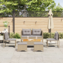 Set de Sofá de Exterior Beige y Gris Claro Ratán, Tela Estándar von , Gartensets - Ref: Foro24-4104704, Preis: 308,61 €, Raba...