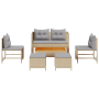 Set de Sofá de Exterior Beige y Gris Claro Ratán, Tela Estándar von , Gartensets - Ref: Foro24-4104704, Preis: 308,61 €, Raba...
