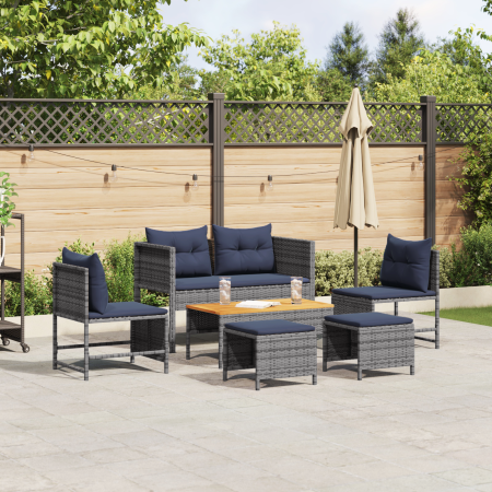 Conjunto de Sofás de Exterior Gris y azul marino von , Gartensets - Ref: Foro24-4104706, Preis: 308,73 €, Rabatt: %