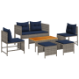 Conjunto de Sofás de Exterior Gris y azul marino von , Gartensets - Ref: Foro24-4104706, Preis: 308,73 €, Rabatt: %