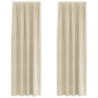 Cortinas opacas con cinta superior 2 pcs de terciopelo crema de , Cortinas y visillos - Ref: Foro24-4107186, Precio: 31,80 €,...