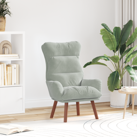 Sillón Relax de Terciopelo Gris Claro | Foro24.es | Tu tienda online para hogar, jardín y más Foro24.es
