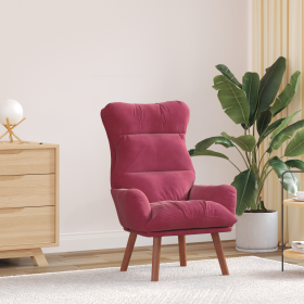 Sillón Relajante de Terciopelo Rojo Vino