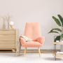 Sillón relajante de tela similar a lana rizada en rosa | Foro24.es | Tu tienda online para hogar, jardín y más Foro24.es