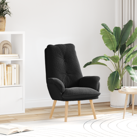 Sillón relajante de tela de lana curly negra | Foro24.es | Tu tienda online para hogar, jardín y más Foro24.es