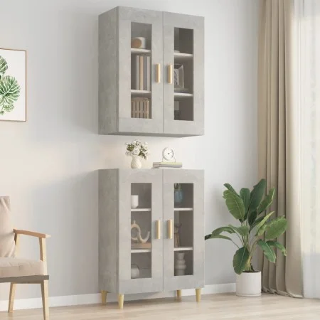 Armario colgante de pared gris hormigón 69,5x34x90 cm de vidaXL, Aparadores - Ref: Foro24-812280, Precio: 68,99 €, Descuento: %