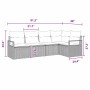 Conjunto de sofá de jardín 6 pcs Negro Poliratán