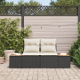 Sofá de Jardín de Dos Plazas con Almacenamiento y Cojines Negro Poliratán by , Outdoor sofas - Ref: Foro24-42006817, Price: 2...