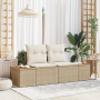 Sofá de jardín de 2 plazas con almacenamiento y cojines color beige de poliratán von , Outdoor-Sofas - Ref: Foro24-42006821, ...