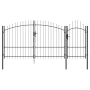 Puerta de Jardín con Picos en Forma de Lanza Gris 175x400 cm de Acero | Foro24.es | Tu tienda online para hogar, jardín y más Foro24.es