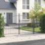 Puerta de Jardín con Picos en Forma de Lanza Gris 175x400 cm de Acero | Foro24.es | Tu tienda online para hogar, jardín y más Foro24.es