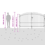 Puerta de Jardín con Picos en Forma de Lanza Gris 175x400 cm de Acero | Foro24.es | Tu tienda online para hogar, jardín y más Foro24.es