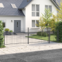 Puerta de Jardín con Punta en Lanza Gris 125x500 cm Acero by , garden gates - Ref: Foro24-42008918, Price: 261,64 €, Discount: %