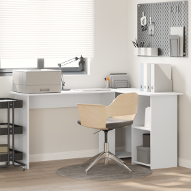 Escritorio Blanco Blanco Madera Elaborada Mediano by , Desks - Ref: Foro24-869290, Price: 95,60 €, Discount: %