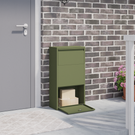 Buzón de Paquetes Verde Oliva 44x22x82 cm Acero